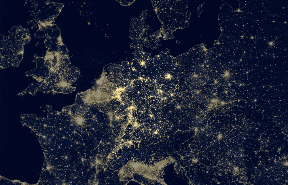 Illustration zum europäischen Stromnetz