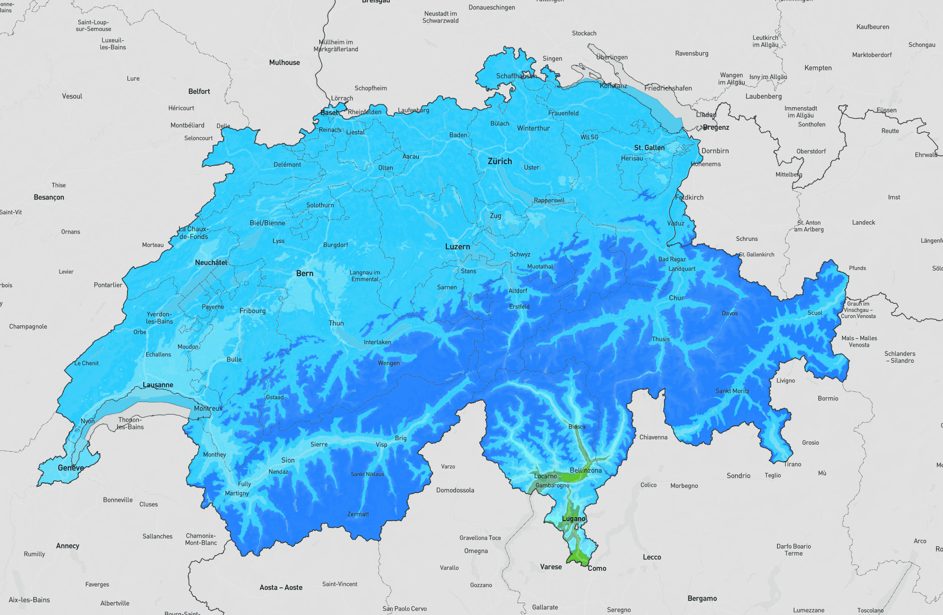 Meteotest informe sur la qualité de l’air en Suisse avec des cartes actualisées.