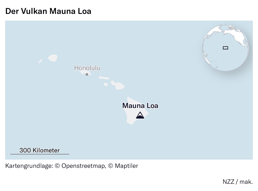 Karte des Vulkan Mauna Loa  200
