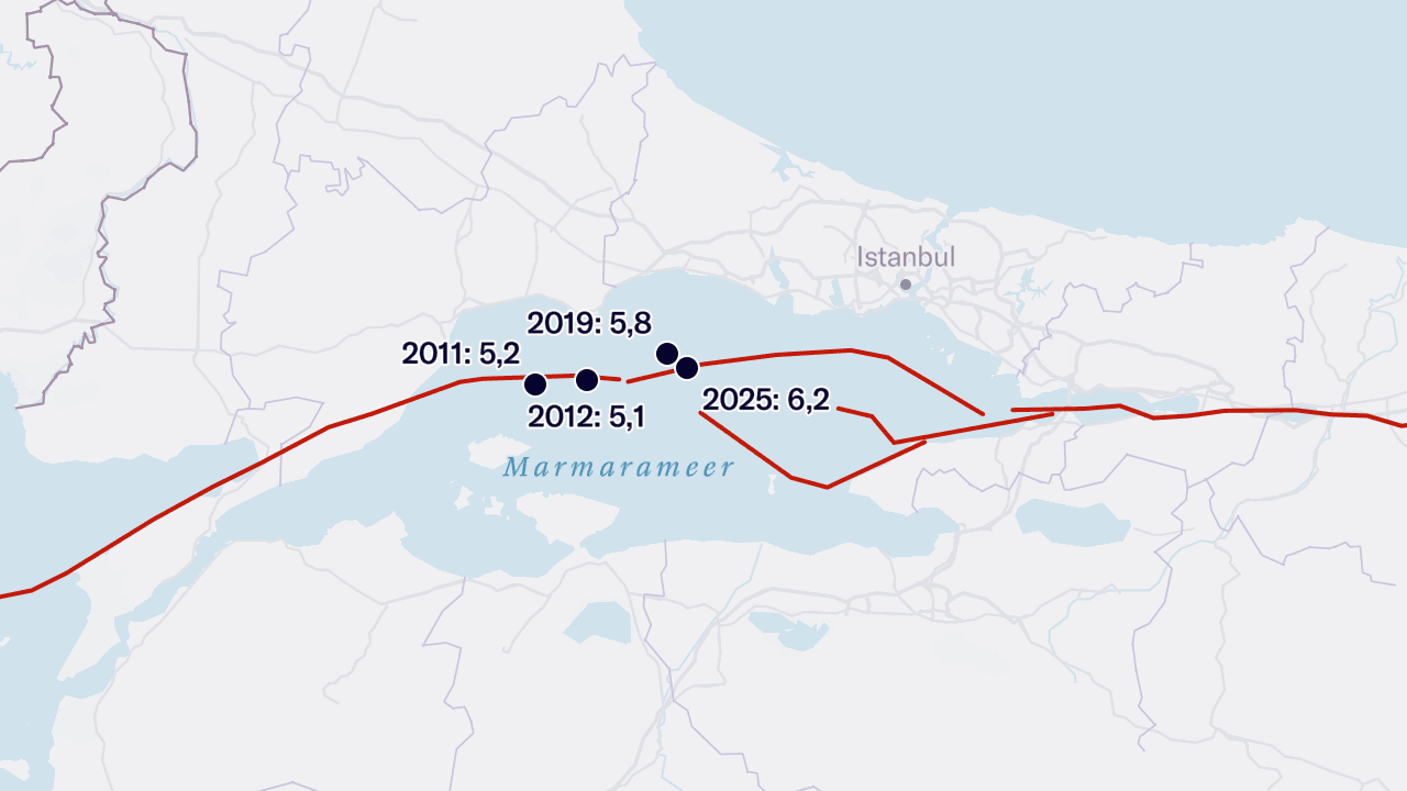 Kartengrundlage: © Openstreetmap, © Maptiler Quellen: The GEM Global Active Faults Database, Science (2025)NZZ / sro.