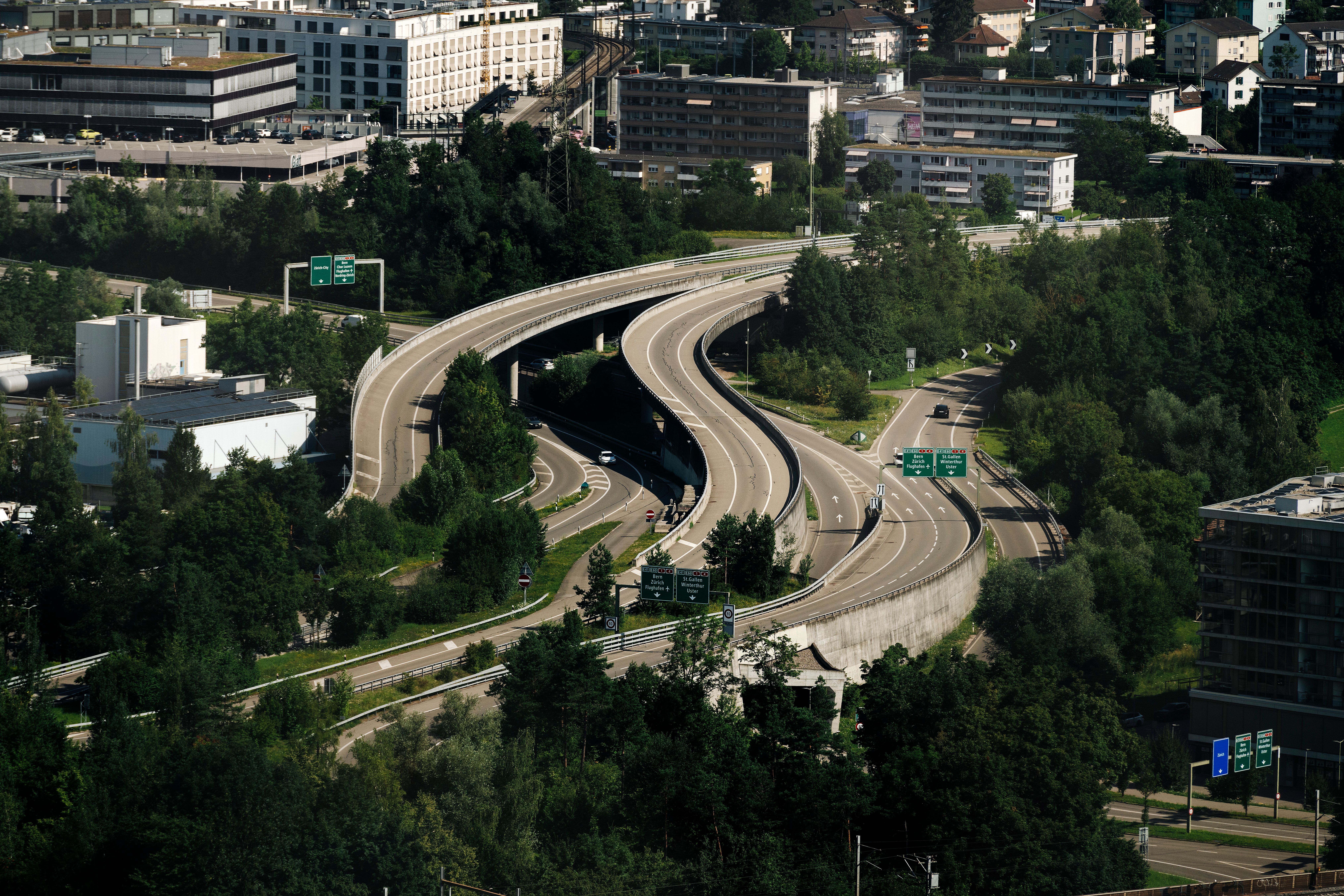 Blick auf die Autobahn in Dübendorf