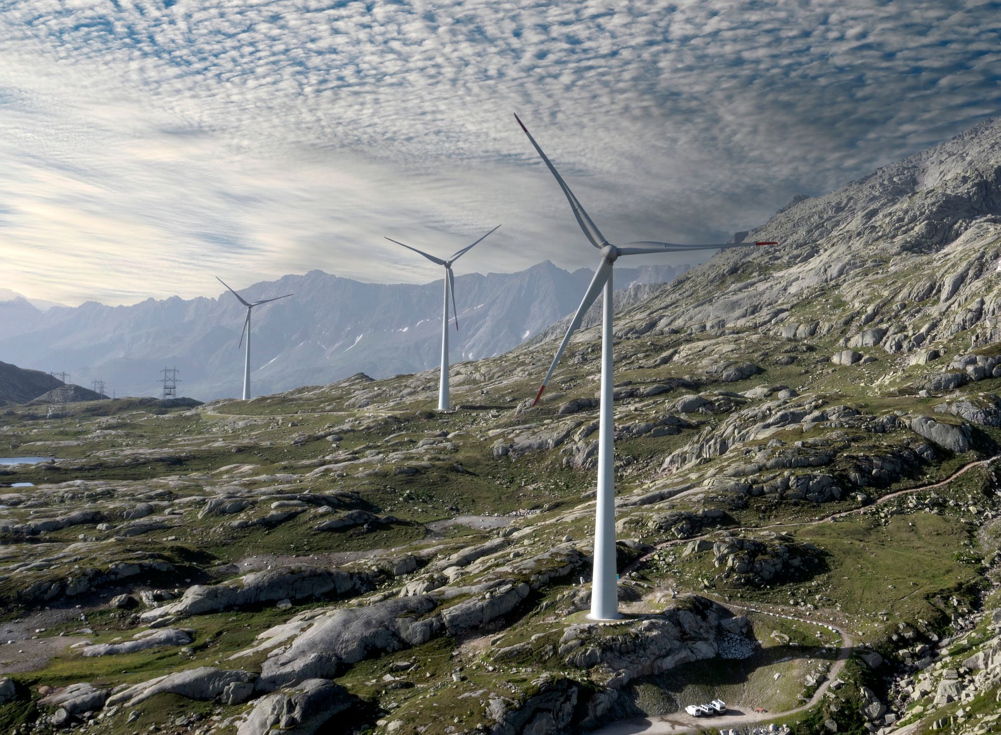 Turbine eoliche sul Passo del San Gottardo