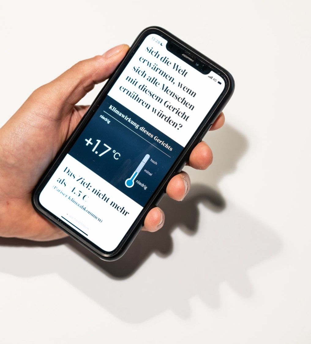 Ein digitales Foodprofil aus der Weblösungen von FOOD2050. 
