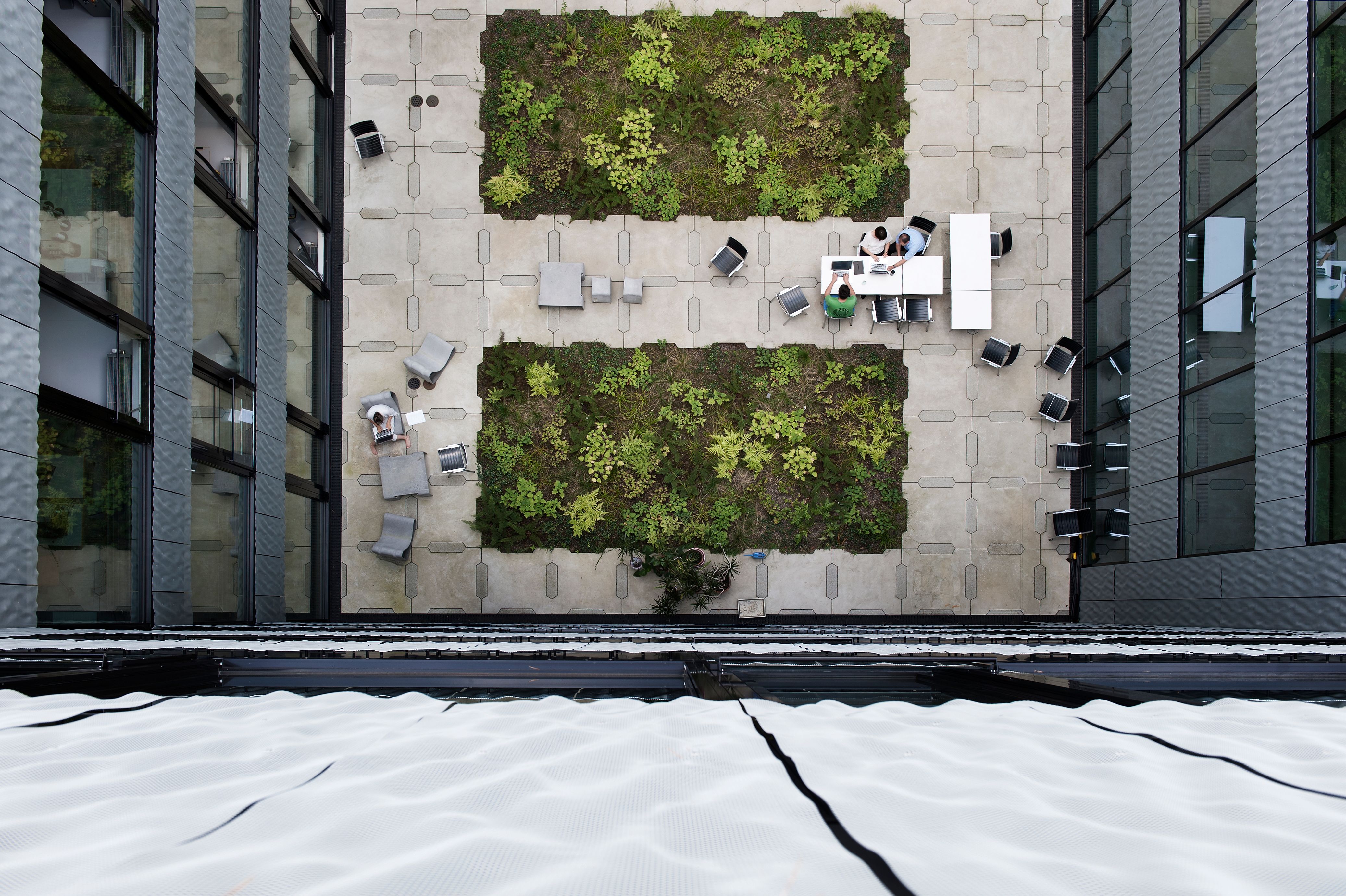 Ein Lichtschacht der Zürcher Hochschule der Künste ZHdK auf dem Campus Toni-Areal in Zürich.