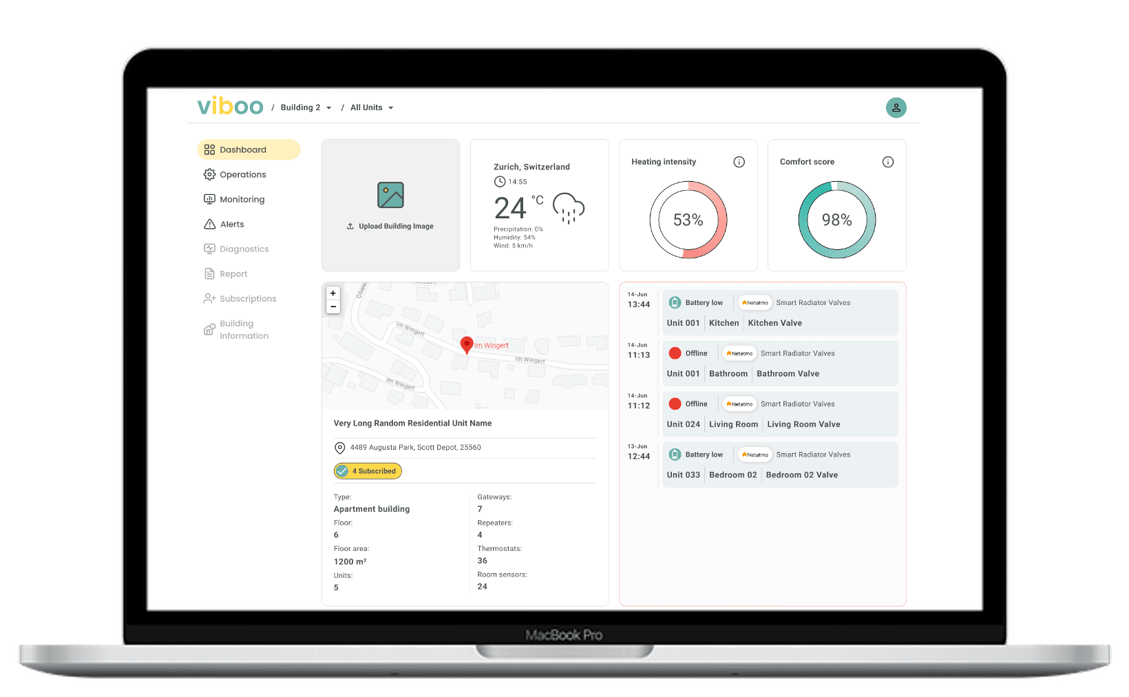 Images de l'application web de viboo