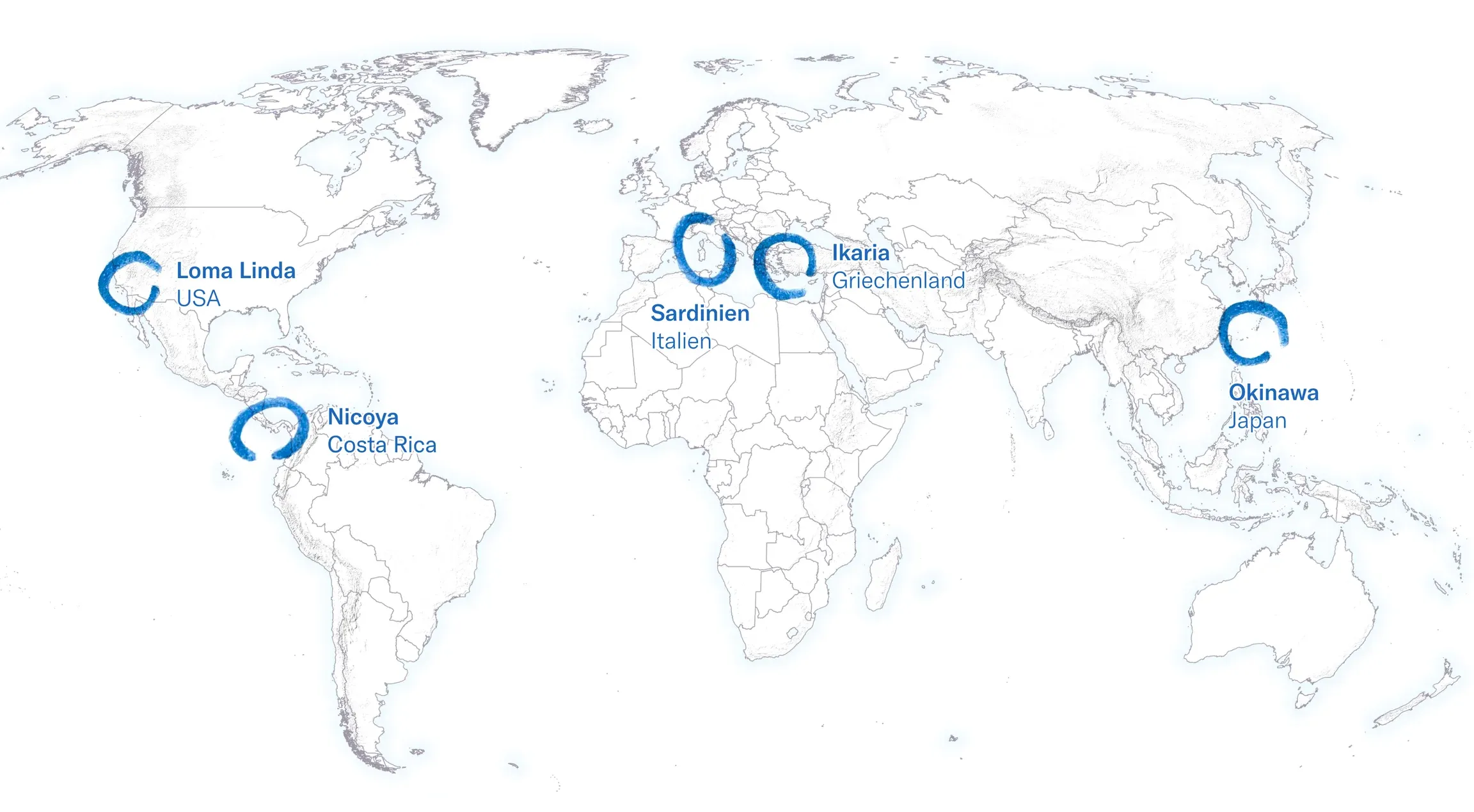 Die sogenannten Blauen Zonen