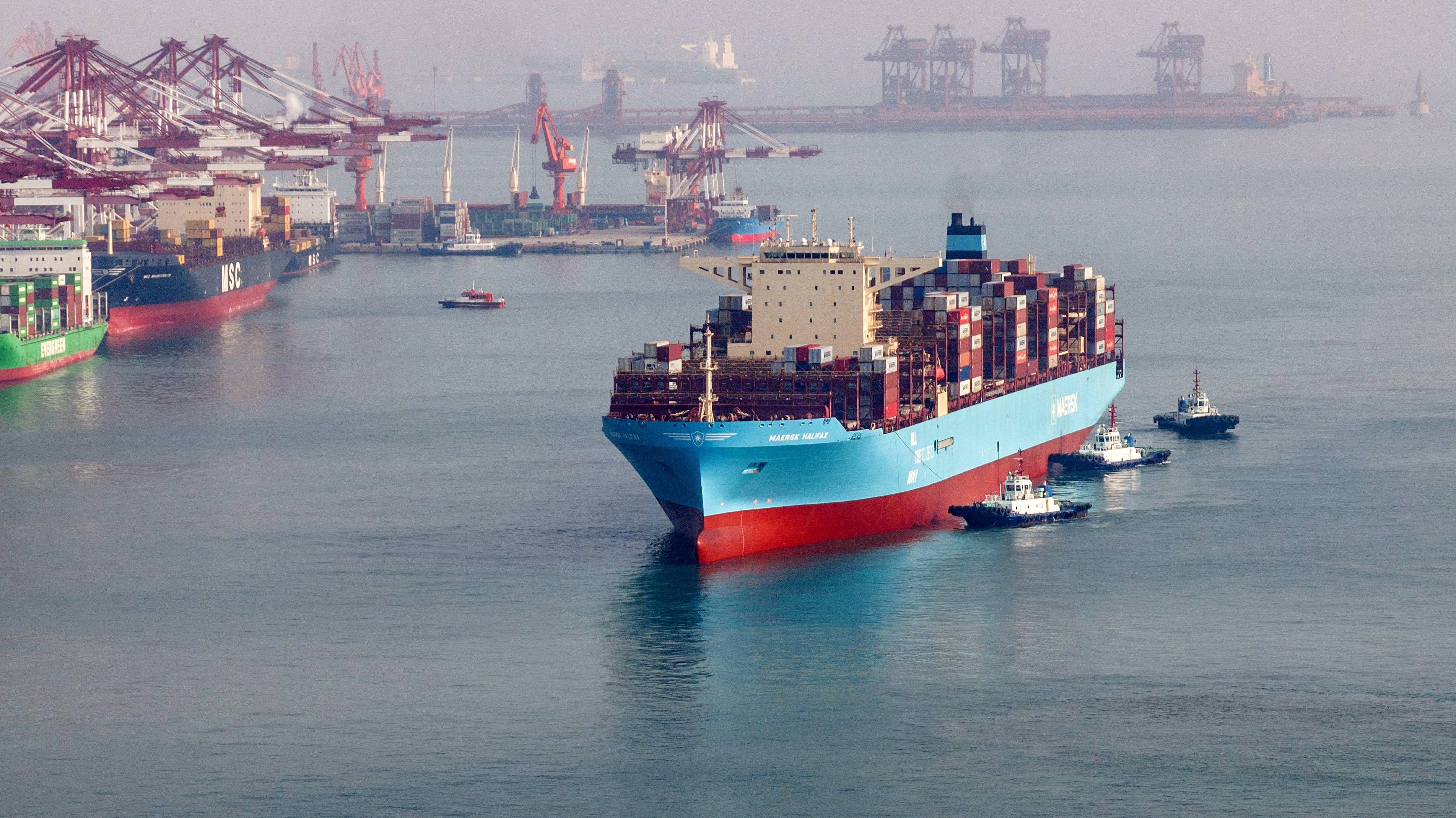 Das dänische Unternehmen Maersk setzt schon heute auf grüne Treibstoffe, unter anderem mit dem Schiff Halifax.