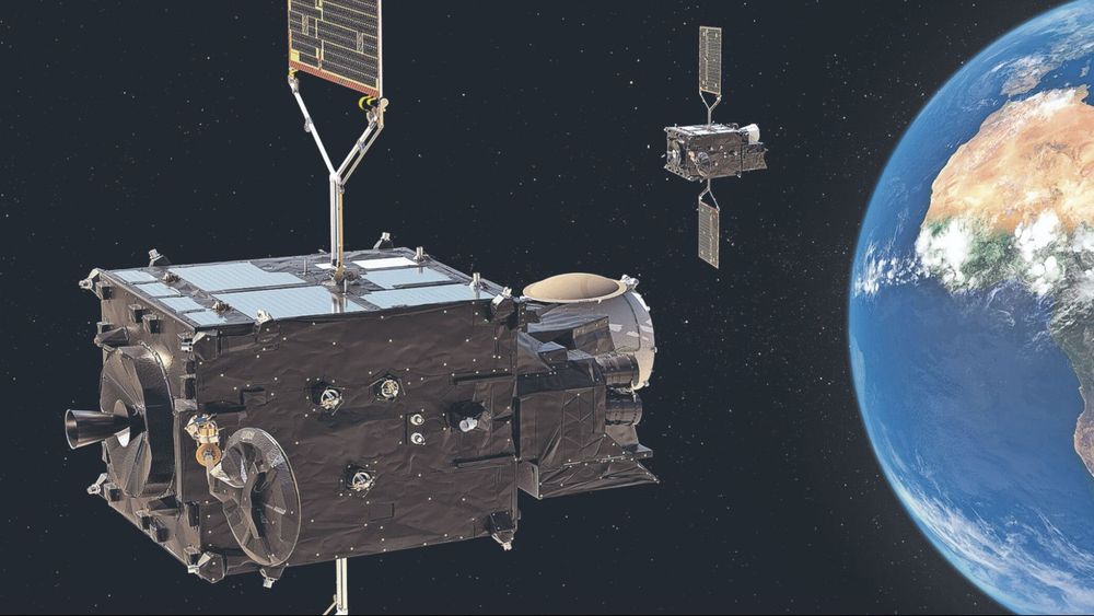 Eine Visualisierung des EUMETSAT-Satelliten