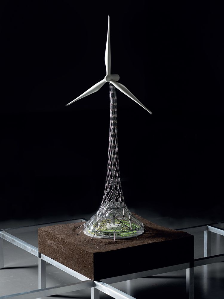 Studierende der École cantonale d’art de Lausanne entwickeln Windkraftanlagen, die besser in die Landschaft passen. Bild: Arthur Seguin / zvg