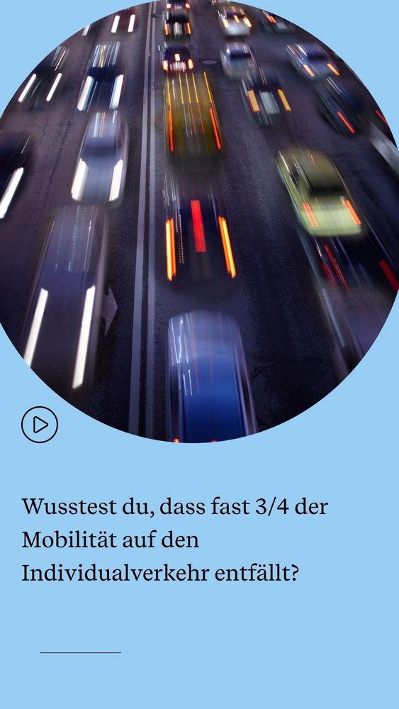 Wusstest du, dass fast 3/4 der Mobilitat auf den Individualverkehr entfallt?