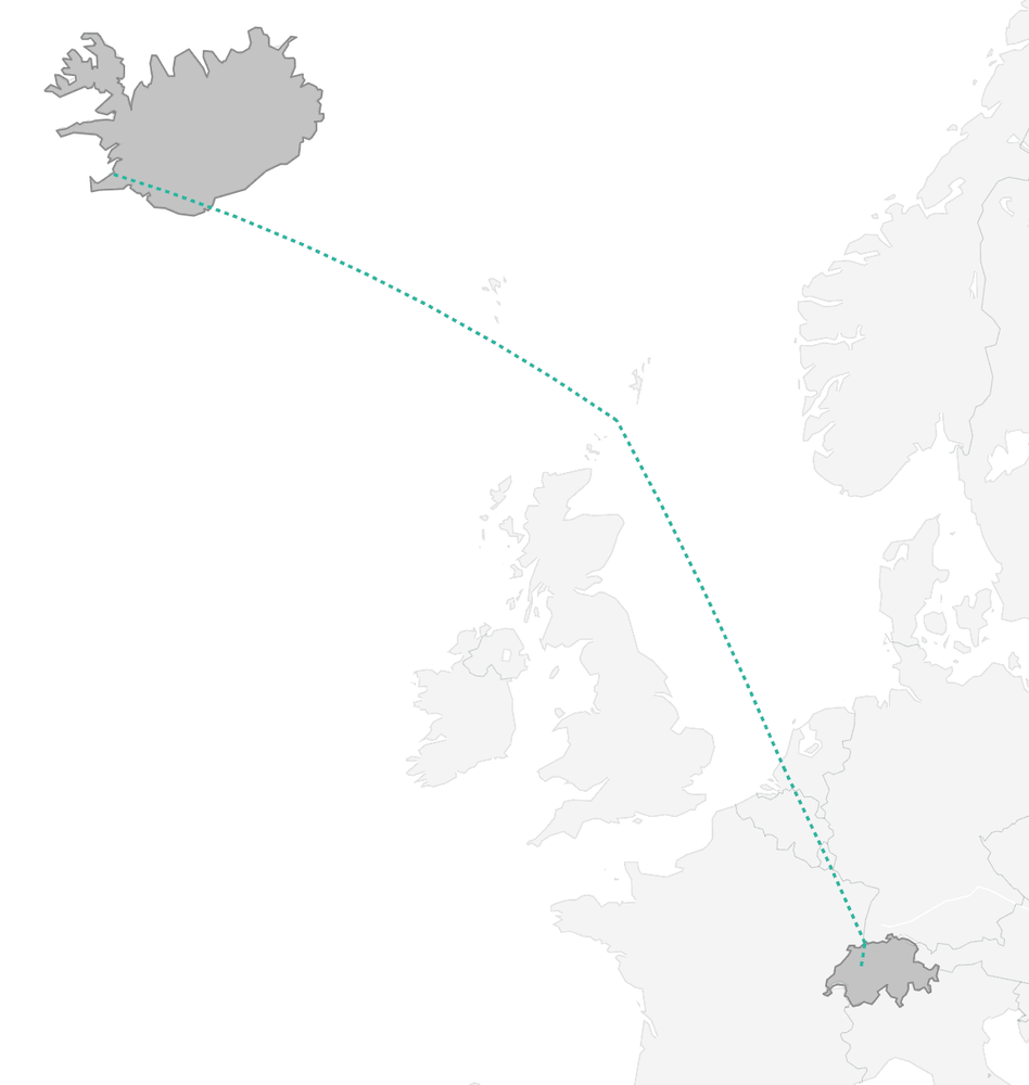 Schematische Darstellung der Route