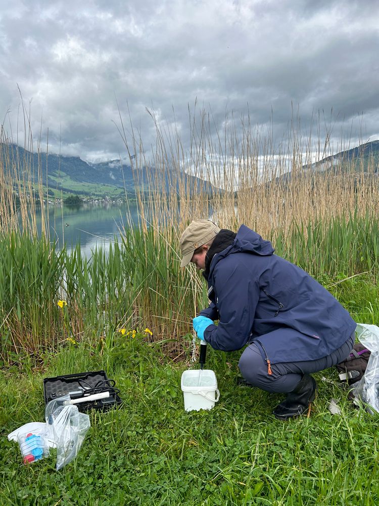 Kristy Deiner recueille des échantillons d'ADNe au lac de Lauenen.