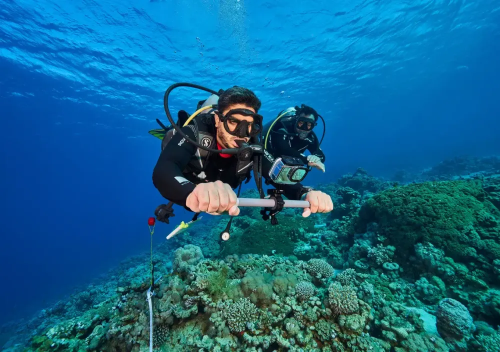 Wissenschafter filmen Riffe im Meeresschutzgebiet von Akaba. Anhand dieser Filme erstellen sie anschliessend präzise 3-D-Modelle.