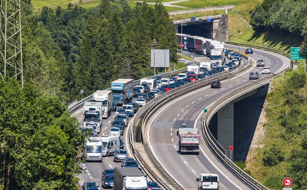 Stau am Gotthard