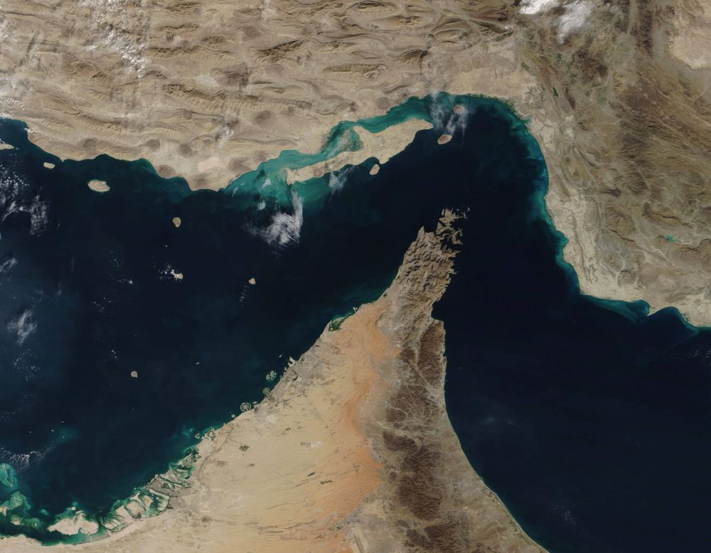 Satellitenbild der Strasse von Hormuz