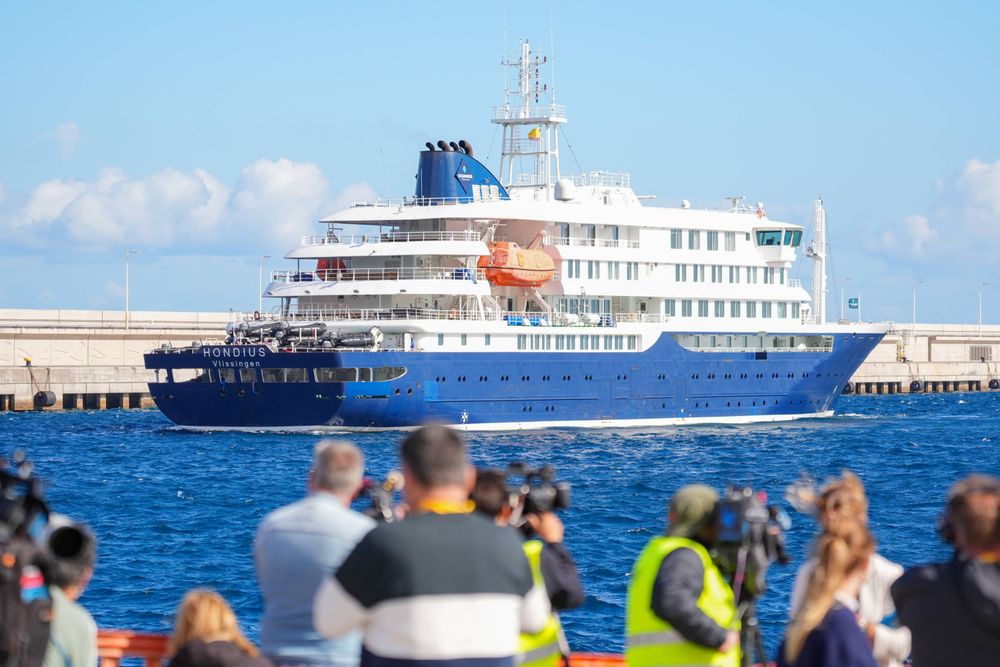 Die MS «Hondius» am 11. Mai im Hafen von Praia, Kapverdische Inseln.