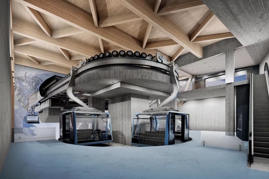 La stazione di partenza delle nuove cabinovie sul lato svizzero.