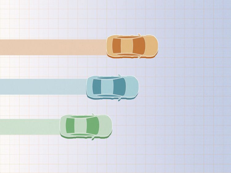 Illustration zu verschiedenen Motoren-Typen von Autos