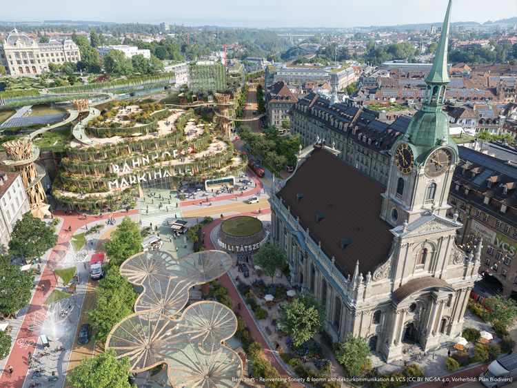Zukunftsvision Bern 2045, ein Visual aus der «Infothek für Realutopien»