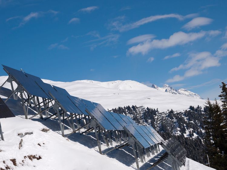 Solarpanel in den Alpen