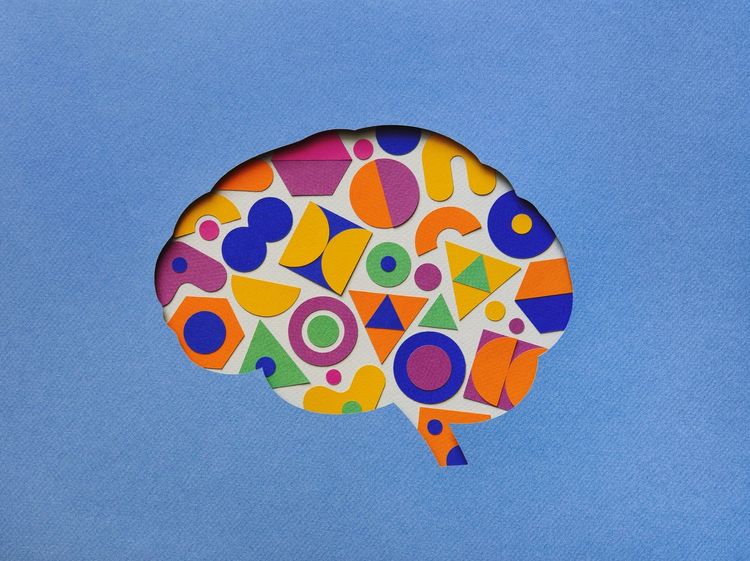 Cerveau avec motifs géométriques