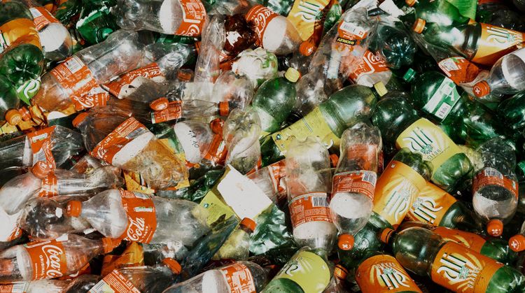 PET-Flaschen in einer Sammelstelle: Nur die Hälfte kann für neue Flaschen verwendet werden.