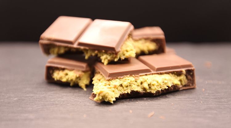 Bild einer Tafel Dubai-Schokolade