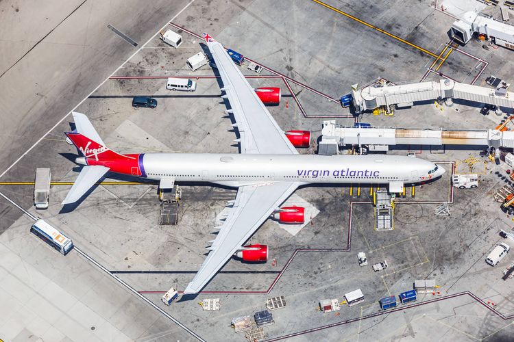 Eine Passagiermaschine der Virgin Atlantic Airlines