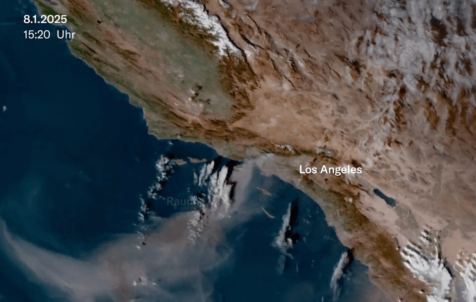 Video der Santa-Ana-Winde, die die Feuer rund um Los Angeles begünstigen